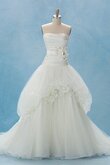 Robe de mariée sage classique pendant avec fleurs avec fronce