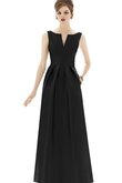 Robe demoiselle d'honneur avec sans manches trou serre de col entaillé longueur au ras du sol