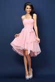 Normale Taille Ärmelloses Prinzessin Mini Brautjungfernkleid mit Schmetterlingsknoten