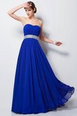 Robe de soirée longue en chiffon avec perle avec sans manches de col en cœur