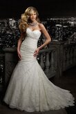 Vestido de Novia en Encaje de Abalorio de Hasta el suelo de Escote Corazón de Cordón