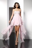 Ärmelloses Chiffon Empire Taille Mini Rocklänge-asymmetrisches Cocktailkleid