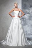 Abito da Sposa in Raso Stravagante Coda A Strascico Cappella Senza Maniche Ball Gown