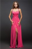 Robe de bal longue grandes bretelles de tour de ceinture empire en chiffon maillot