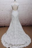 Abito da Sposa Senza Maniche in pizzo alta vita in Pizzo A Terra V-Scollo