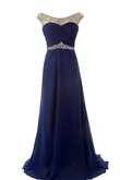 Abito mamma Sposa con Perline largo Naturale in Chiffon Spazzola Treno A-Line