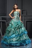 Robe de quinceanera officiel de col en cœur manche nulle appliques de mode de bal