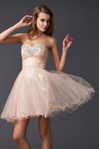 Ärmelloses Normale Taille Seide Wie Satin Mini Abiballkleid mit Herz-Ausschnitt