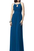 Robe demoiselle d'honneur avec chiffon trou serre a-ligne ruché