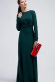 Juwel Ausschnitt gerüschtes Etui luxus konservatives einfaches Brautmutterkleid