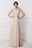 Robe de bal plissage naturel avec fronce avec zip d'épaule asymétrique