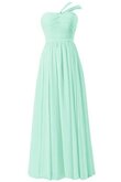 Robe demoiselle d'honneur plissage naturel jusqu'au sol avec chiffon ruché