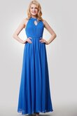 A-Line Ärmellos Nackenband Chiffon bodenlanges Brautjungfernkleid