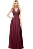 Robe de bal v encolure fait main romantique charmeuse longue