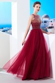 Robe de bal longue textile en tulle col u profond jusqu'au sol ligne a