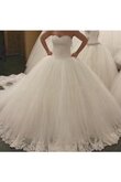 Herz-Ausschnitt Gericht Schleppe Dom festliches formelles langes Brautkleid