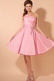 Trägerlos Ein Schulter Taft mini Elegantes Brautjungfernkleid mit Plissierungen
