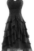 Vestido de Graduacion de Corte-A en Gasa de Escote Corazón de Natural de Escalonado