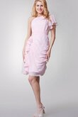 Robe demoiselle d'honneur informel d'épaule asymétrique au drapée avec zip avec chiffon