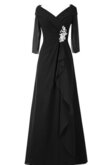 Abito mamma Sposa Semplice A Terra Cerniera con Mezze Maniche con Applique conservatore