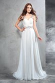 Abito da Sposa Cerniera Elegante con Festone Medievale Senza Maniche