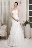 Abito da Sposa in Organza con Perline Semplice Allacciato con Applique