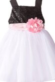 A-Linie Reißverschluss Tüll mini Blumenmädchenkleid mit Blume
