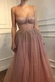 Robe de bal en tulle de princesse avec sans manches éblouissant ligne a