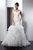 Abito da Sposa Vintage V-Scollo Elegante Alta Vita in Tulle