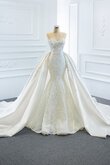 Robe de mariée en dentelle énergique de col en cœur spécial officiel