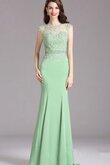 Robe de bal trou de serrure avec perle avec manche courte elevé de sirène