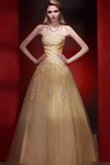 Abito da Ballo Romantico con Criss-cross senza spalline A Terra A-Line in Raso