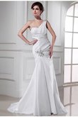 Robe de mariée longue de sirène en satin cordon avec perle