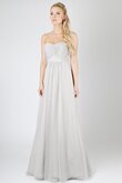 Robe demoiselle d'honneur long de bustier ligne a ruchés plongeants