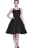 Quadrat Ausschnitt Satin A-Line schlichtes knielanges Brautjungfernkleid mit Reißverschluss