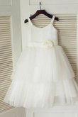 Robe de cortège enfant naturel longue manche nulle textile en tulle de princesse