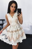 Robe fête de la rentrée bref naturel de princesse de col en v a-ligne