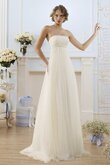 Empire Taille Ärmellos Tüll A-Line bodenlanges Brautkleid mit Rücken Schnürung