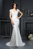 Robe de mariée elégant intemporel longue avec sans manches de traîne moyenne