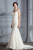 Sweep train Strand Normale Taille Luxus Brautkleid mit V-Ausschnitt