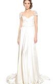 Abito da Sposa Lungo con Nastro Naturale con Perline con Fusciacca Queen Anne