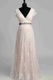 Abito da Sposa Semplice con Piega con Perline favola A-Line moda