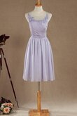 Vestido de Dama de Honor de Volantes Adorno de Hasta la Tibia de Escote redondo