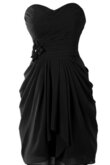 Gerüschtes Perlenbesetztes Reißverschluss mini Cocktailkleid aus Chiffon mit Herz-Ausschnitt