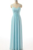 Robe demoiselle d'honneur naturel plissage avec zip manche nulle longueur au ras du sol