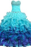 Robe de quinceanera de mode de bal col u profond broder col en forme de cœur manche nulle