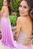 A-Linie Chiffon Prinzessin Anständiges Abendkleid mit Applikation