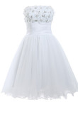 Robe de mariée eclaté avec perle en satin élastique versicolor fermeutre eclair