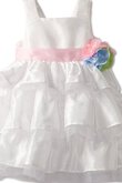 Robe de cortège enfant de col carré ligne a manche nulle avec gradins