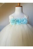 Abito da Cerimonia Bambini Ball Gown Anello Senza Maniche con Piega con Increspature A Terra